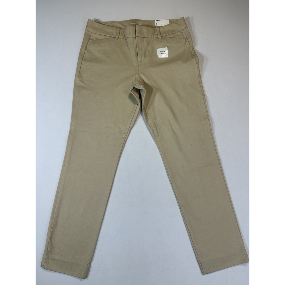 Old Navy Pixie Ankle Pants Womens 8 Khaki Beige Stretch Career Office NWT